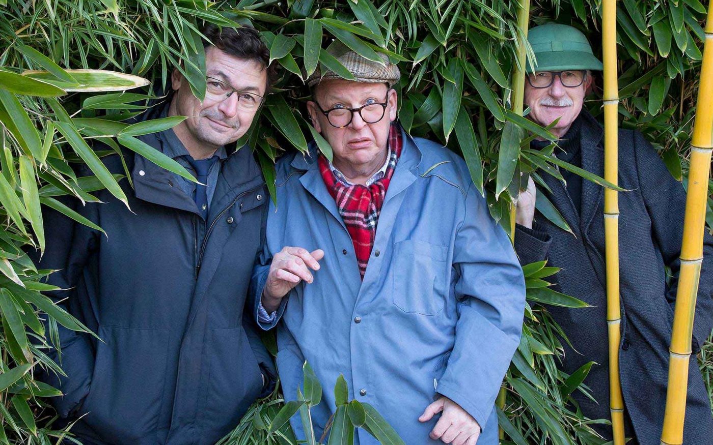 Das selbsternannte "Trio infernale" der Wissensvermittlung setzt sich für den Ruf der Wanze ein. (Bild NMBE/Schäublin)