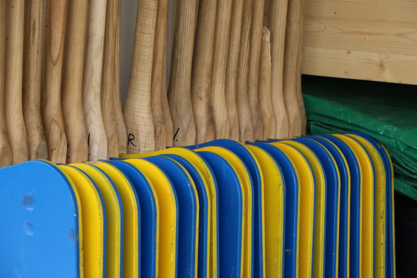 Die Schindeln sind wieder eingereiht und parat für den nächsten Hornusser-Anlass.