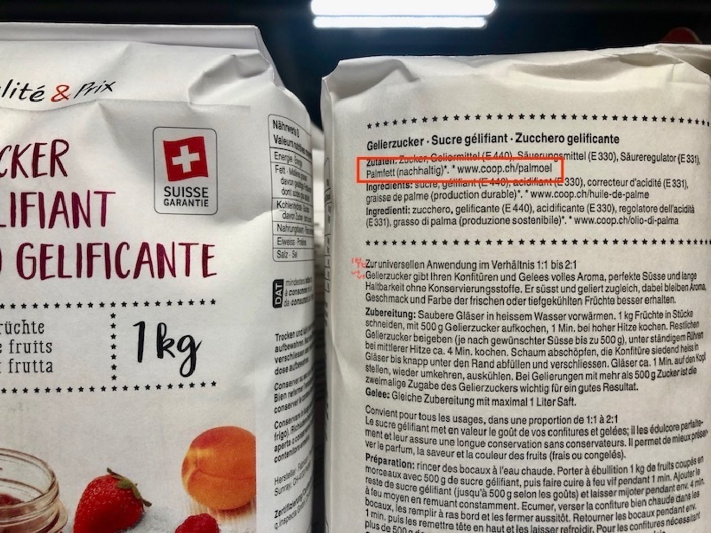 Keine Seltenheit: Palmöl im Gelierzucker. 