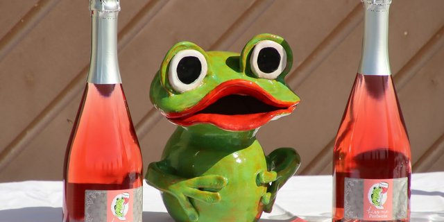 Die Etikette und der Name lehnen sich mit dem Frosch an das Logo vom Trägervereins an. (Bilder Roland Müller)