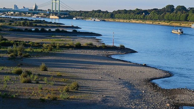 Eingeschränkte Kapaz Eingeschränkte Kapazität: Der Rhein (hier bei Köln am vergangenen Samstag) ist aufgrund der tiefen Pegelstände nur mit 30 Prozent der üblichen Ladung befahrbar.