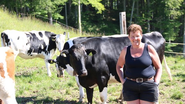«Meine Mädels» nennt Erika Rickenbacher die 50 Rinder und 12 Mutterkühe, die sie 130 Tage auf der Alp Zeglingen BL auf rund 750 m ü. M. hirtet. (Bilder Benildis Bentolila)