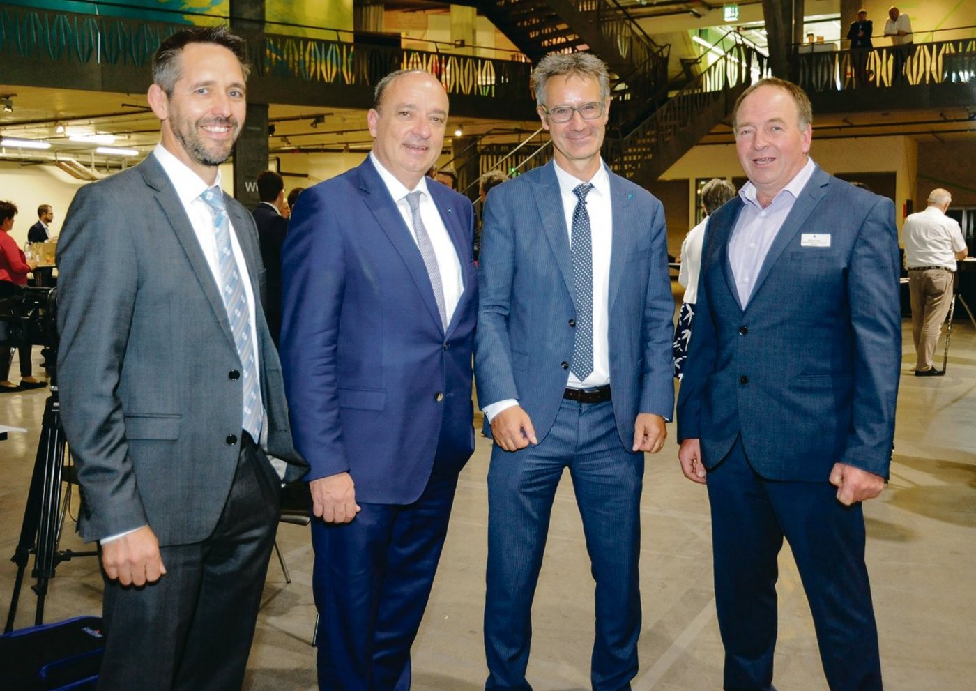 Auftritt für die Aargauer Landwirtschaft: Ralf Bucher mit Markus Dieth, Matthias Müller, Alois Huber (v. l. n. r.).(Bild zVg)