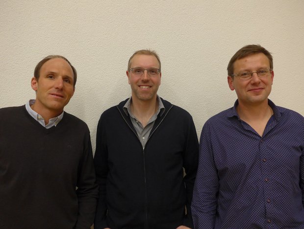 Die neuen Vorstandsmitglieder Michael Schneider (Mattstetten BE), Roland Grütter (Seeberg BE) und Sébastien Pasche (Thierrens VD) 