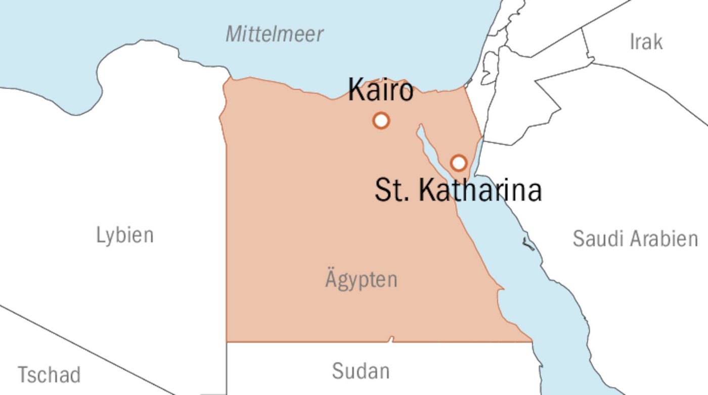 Die Sinai-Halbinsel gehört zu Ägypten und hat ein deutlich kühleres Klima als das restliche Land.(Karte mi)