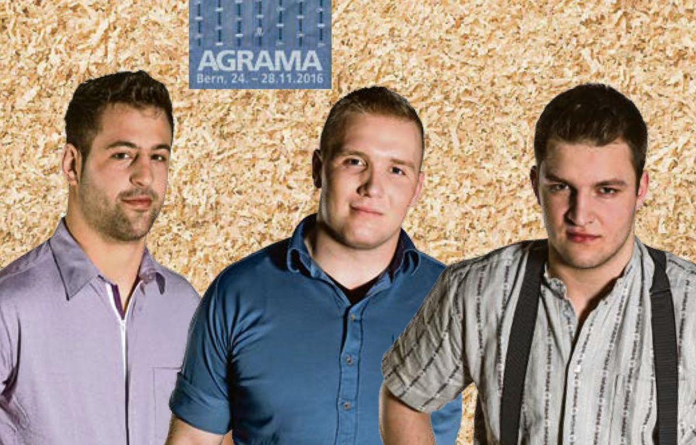 Diese drei Top-Schwinger sind am Samstag an unserem Stand (v. l. n. r.): Reusser Philipp, Erb Roger und Moser Steven. (Bild zVg)