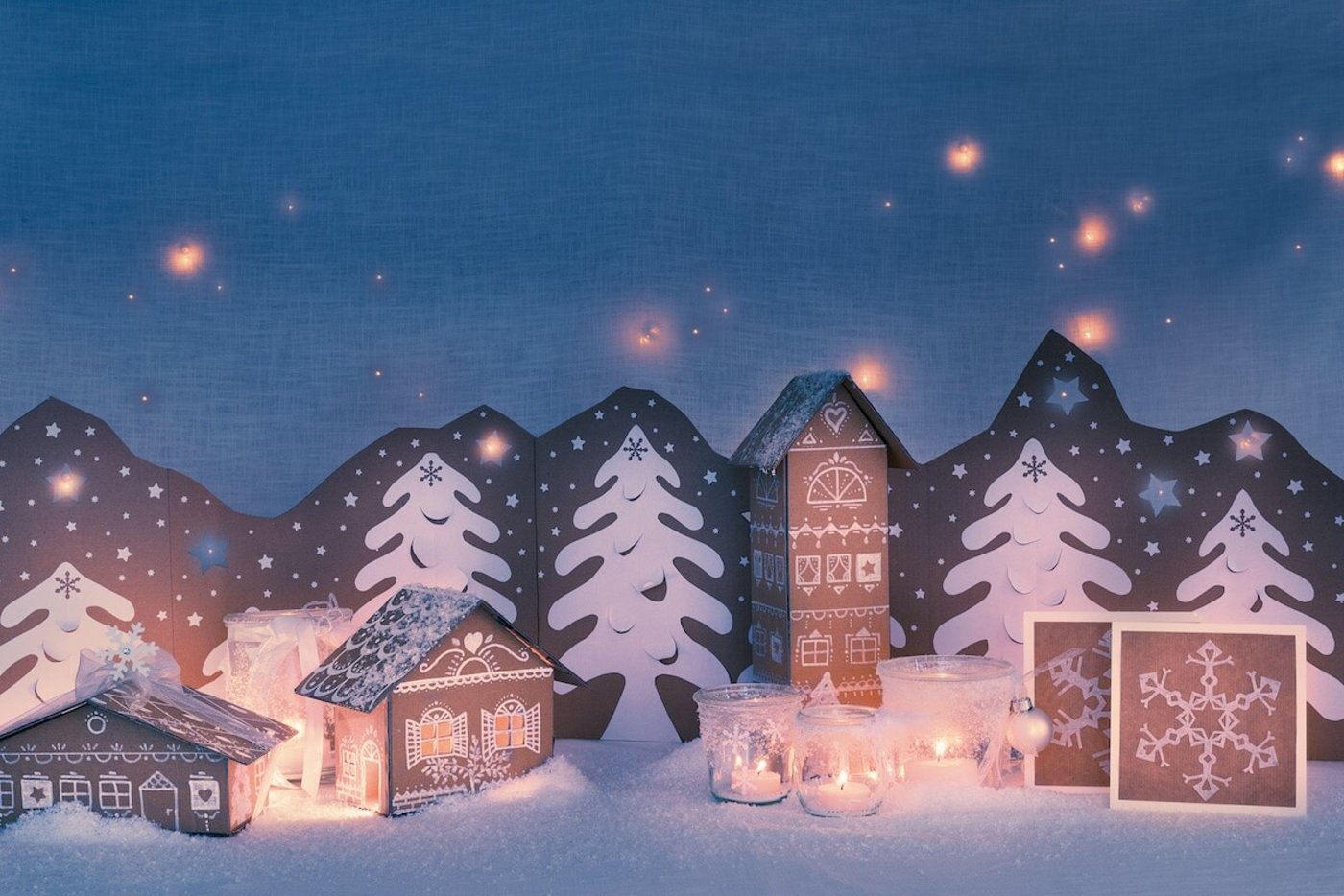 Stimmungsvolle Winterwunderwelt zum Selberbasteln. 