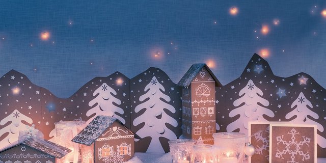 Stimmungsvolle Winterwunderwelt zum Selberbasteln. 