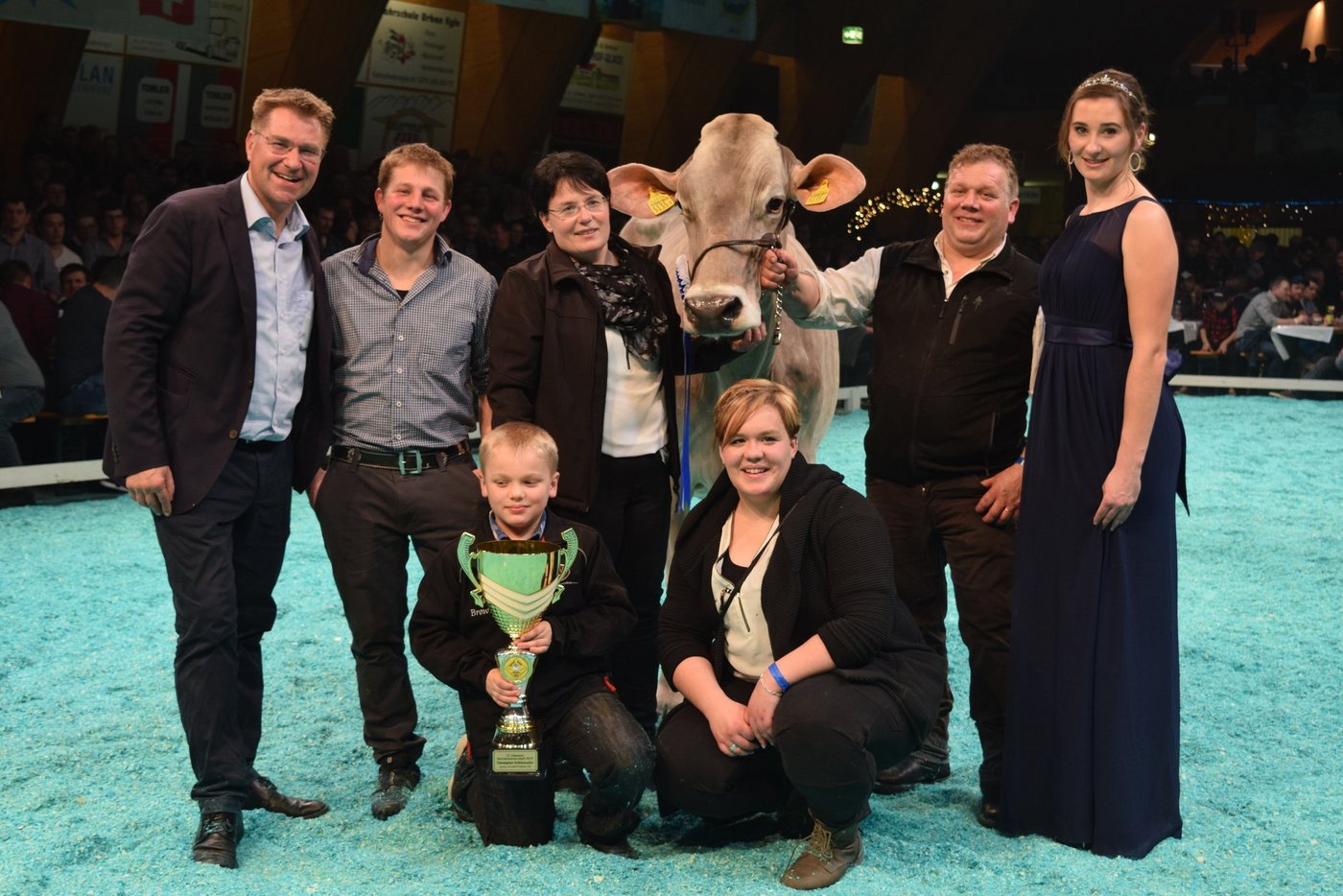 Familie Huser durfte in Wattwil gleich mehrfach jubeln. Hier mit Schöneuter-Siegerin Palma. (Bilder Stefanie Giger)