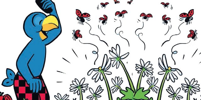 Globi wird in seinem neuesten Abenteuer zum Biobauern und reist nach Afrika. (Bild: Screenshot Biovision)