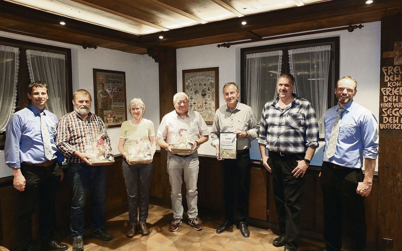 Engagiert für die Obwaldner Landwirtschaft: Daniel Blättler, Erwin Spichtig, Rita Vogler, Kurt Sigrist, Bruno Abächerli, Peter Abächerli und Simon Niederberger (v. l. n. r.). 