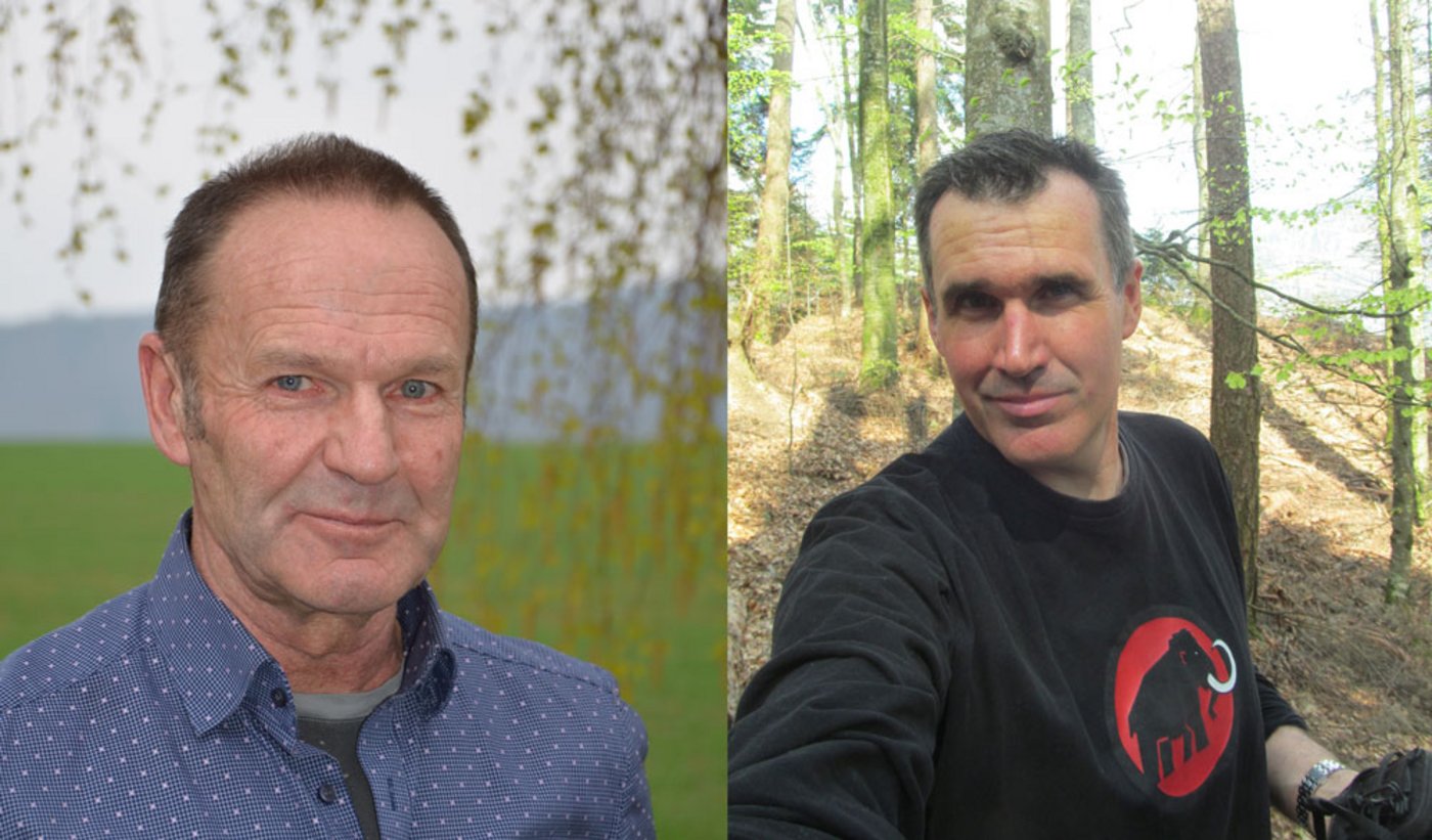 Bernard Walter (links) und Thomas Rindisbacher (rechts) haben ein paar Tipps für den Kauf von Landmaschinen bereit.