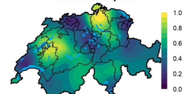 Hirntumore kommen bei Kindern in der Schweiz in gewissen Regionen häufiger vor als in anderen. (Grafik Konstantinoudis, G., Schuhmacher, D., Ammann, R.A. et al.)