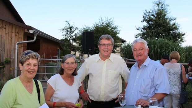 Annalise Glur, Neisina Zemp, Walter Glus und der Proviande-Präsident Markus Zemp freuen sich am 50+1-Jahr-Jubiläum von Swiss Beef Mittelland. (Bilder Hans Rüssli) 