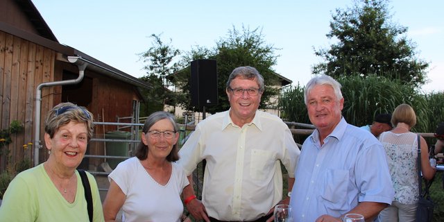 Annalise Glur, Neisina Zemp, Walter Glus und der Proviande-Präsident Markus Zemp freuen sich am 50+1-Jahr-Jubiläum von Swiss Beef Mittelland. (Bilder Hans Rüssli)