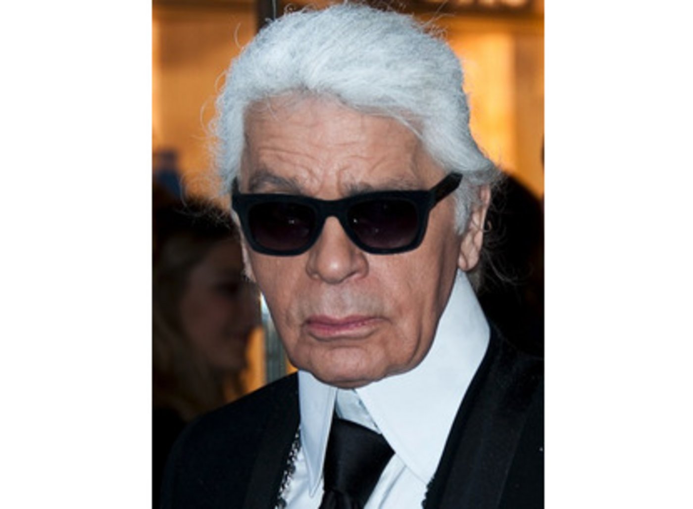 Sehen Sie die Ähnlichkeiten? Das ist der Namensgeber für die Springspinne, der Modezar Karl Lagerfeld 2014. (Bild Wikipedia)
