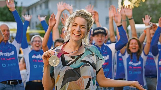 Radsportlerin Marlen Radsportlerin Marlen Reusser gewann Ende Juli an den Olympischen Spielen in Tokyo Silber im Zeitfahren (hier bei einem Empfang in Hindelbank BE).
