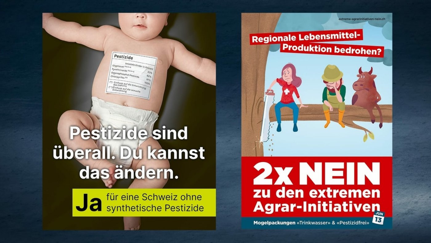 Die Befürworter argumentieren primär mit der Gesundheit, die Gegner mit regionaler Produktion, Arbeitsplätzen und Lebensmittelpreisen. (Bild SRF)