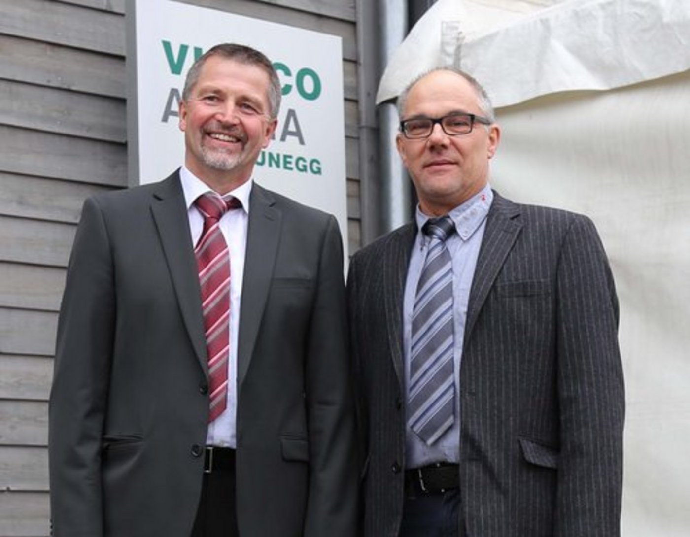 Dominique Savary (rechts.) Links Edwin Steiner, zurückgetretener Präsident.