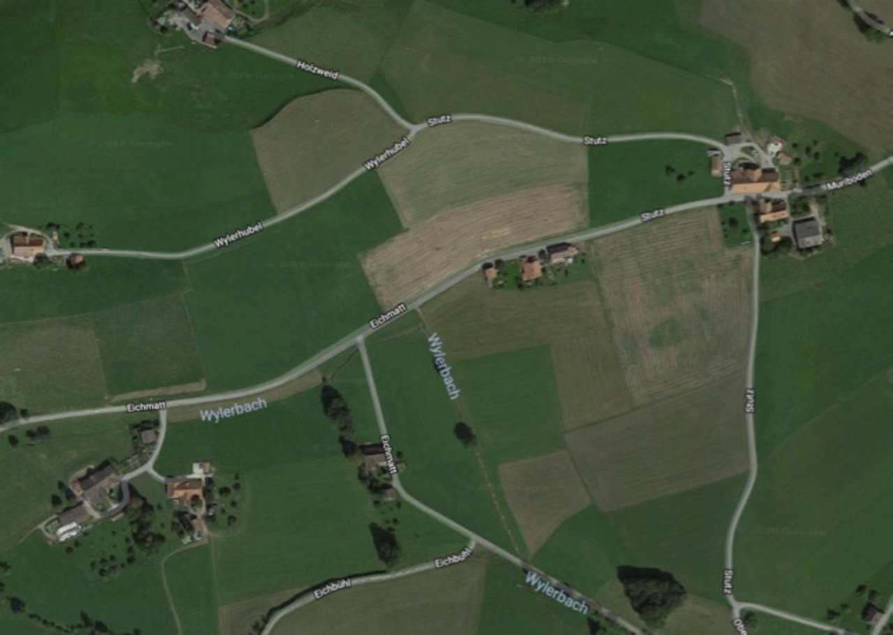 Der Brand erreignete sich im Gebiet Eichmatt in Riggisberg BE. (Bild Google Maps)