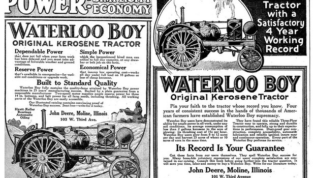 Werbung für den "Waterloo Boy", John Deeres ersten Traktor in Serienproduktion. (Bild Don O'Brien)