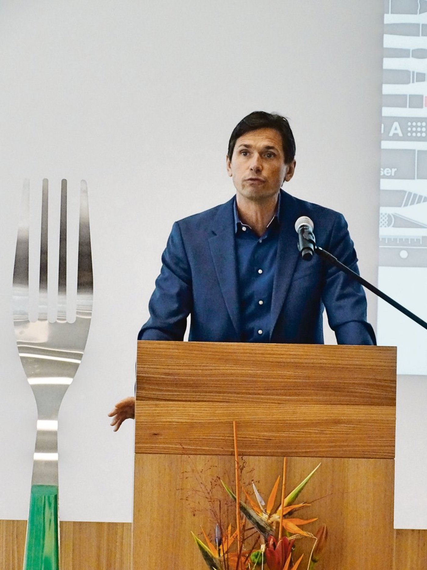 Thomas Mattig, der Direktor Gesundheitsförderung Schweiz, schätzt die gute Zusammenarbeit und das schweizweite Wirkungsfeld des Verbandes Fourchette verte. (Bilder Sacha Jacqueroud)