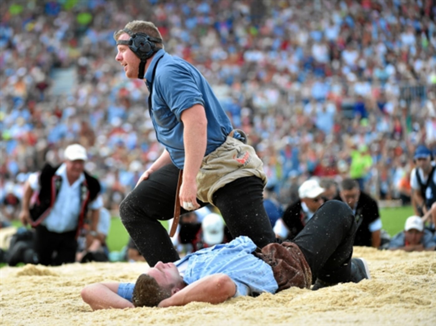 Der Meiringer wurde letzten August in Estavayer FR Schwingerkönig. (Bild Peter Klaunzer)