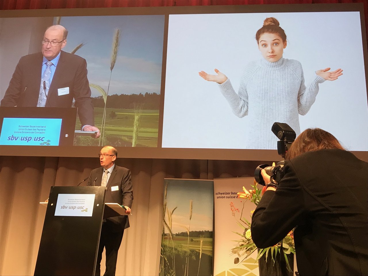 Der Präsident des Bauernverbandes, Markus Ritter thematisiert die Herausforderungen der Landwirtschaft. (Bild A.Krebs)
