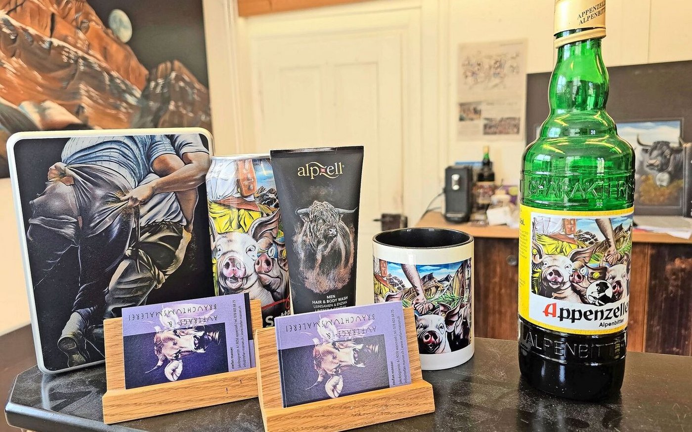 Zahlreiche Kunstmaler arbeiten in Appenzell. Ihre Werke zieren oft Souvenirs für die Touristen.