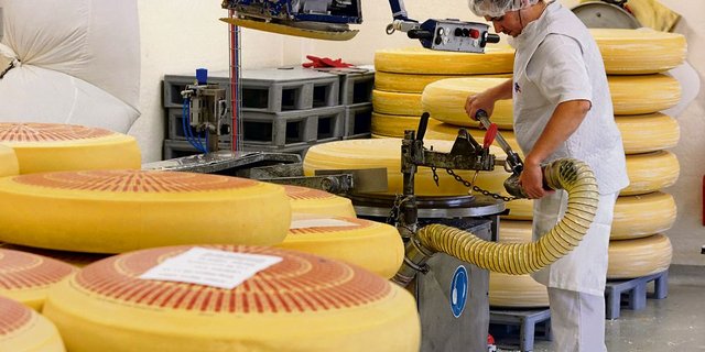 Emmentalerkäse ist wegen den Währungsturbulenzen besonders unter Druck. Wenn der Export nicht gestützt werden kann, ist ein grosser Käsereimilch-Preiszerfall zu erwarten. (Bild Emmi) 