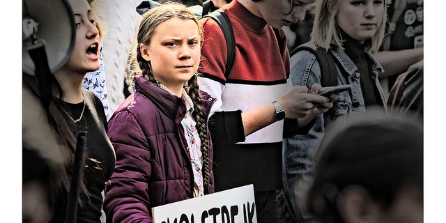  Die 16-jährige Greta Thunberg setzt sich für mehr Klimaschutz ein. (Bild Flickr/stephane_p)