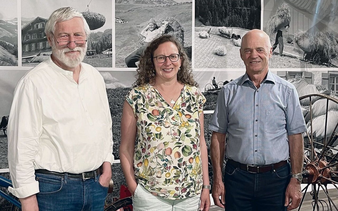 Max Eichenberger, Präsident Stiftung, Katrin Blassmann, Museums-Co-Leiterin, Walter Haas, Präsident Museumsverein (v. l. n. r.).