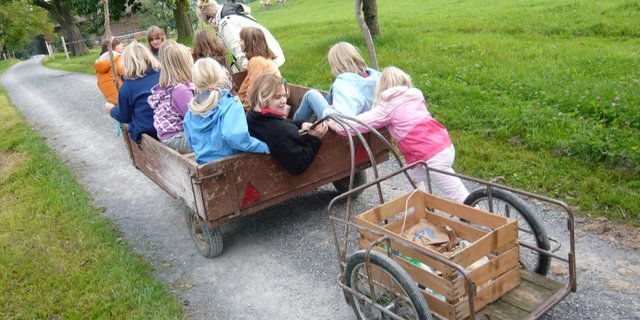 Die meisten Kinder sind gerne auf einem Bauernhof: Entsprechend viele Angebote gibt es für die junge Kundschaft.  (Bild Martin Blum)