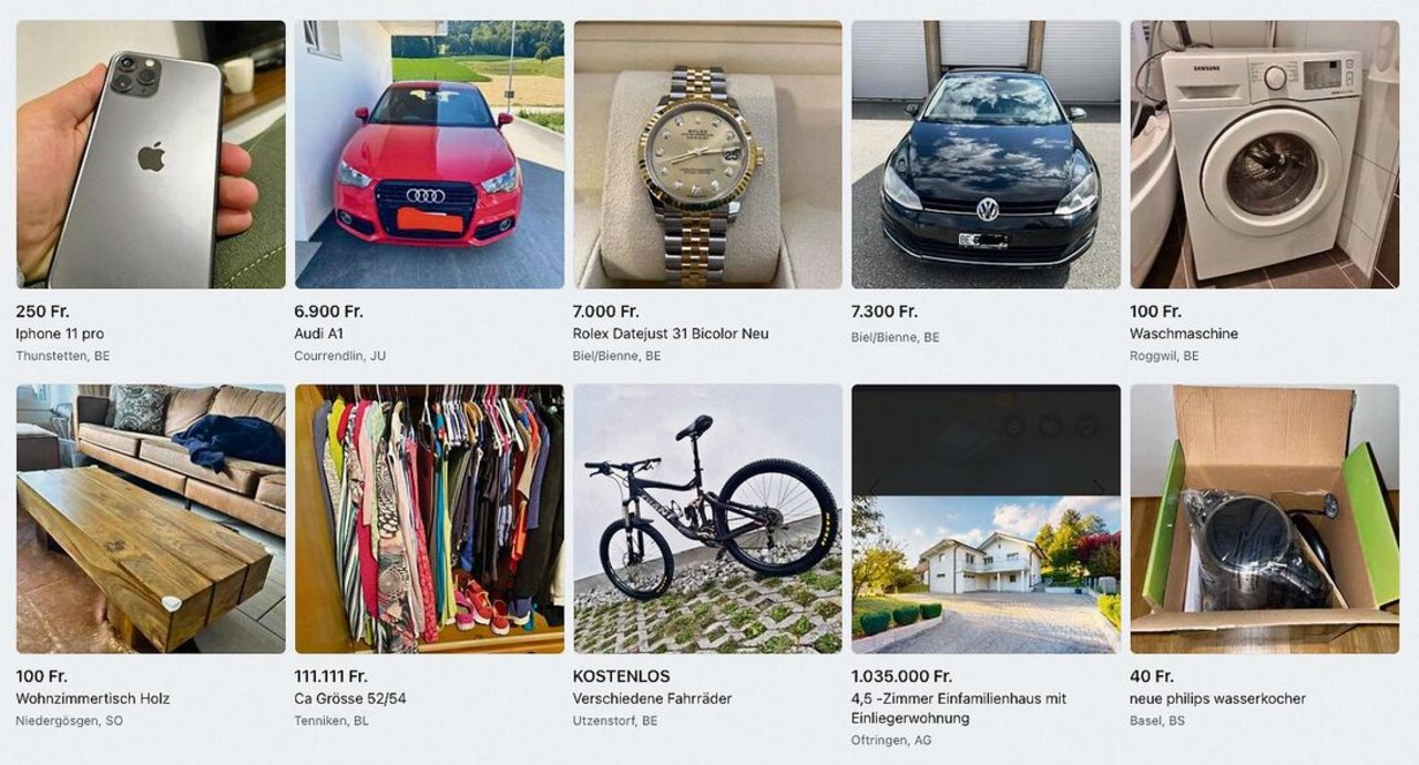 Vom iPhone über den schnittigen Audi, den schönen Holztisch oder das sportliche Fahrrad: All diese Waren wechseln über Online-Marktplätze wie den Facebook-Marketplace (im Bild) den Besitzer. Manchmal nicht ohne störende Nebengeräusche.