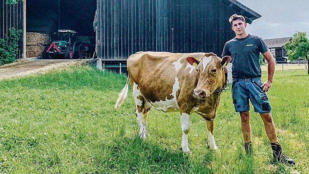 Jonas Egli und seine Male, die mit etwas Glück bald die Marke von 100 000 kg Lebensleistung knackt.