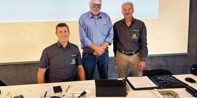 Romain Beuret (Vizepräsident), Claude-Alain Gebhard (Präsident) und Geschäftsführer Heinz Herzog (v. l.) leiteten durch die Tagung.