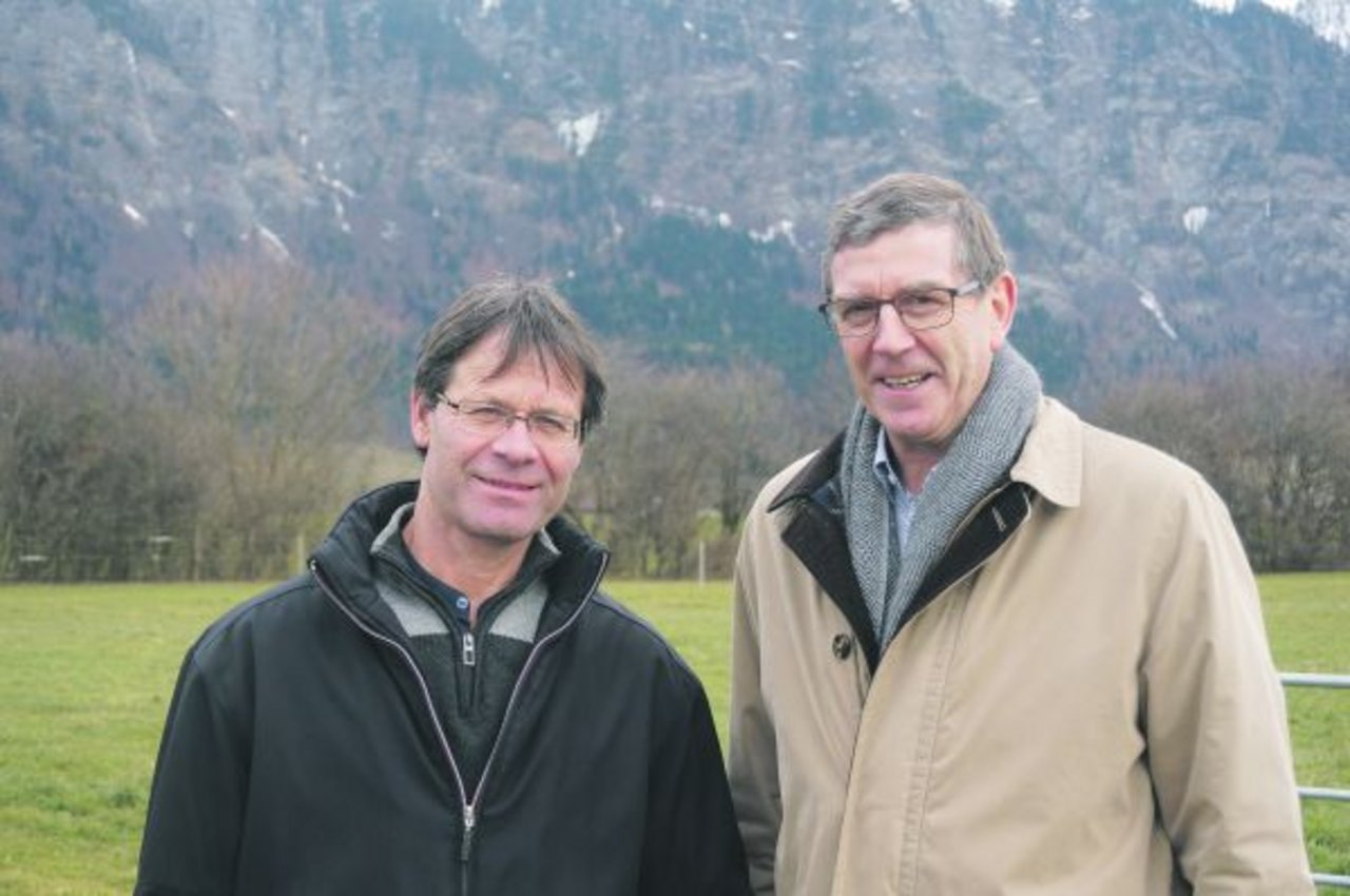 Präsident Martin Huber (rechts) mit dem neu gewählten Vorstandsmitglied Toni Bläsi. (Bild Deborah Rentsch)