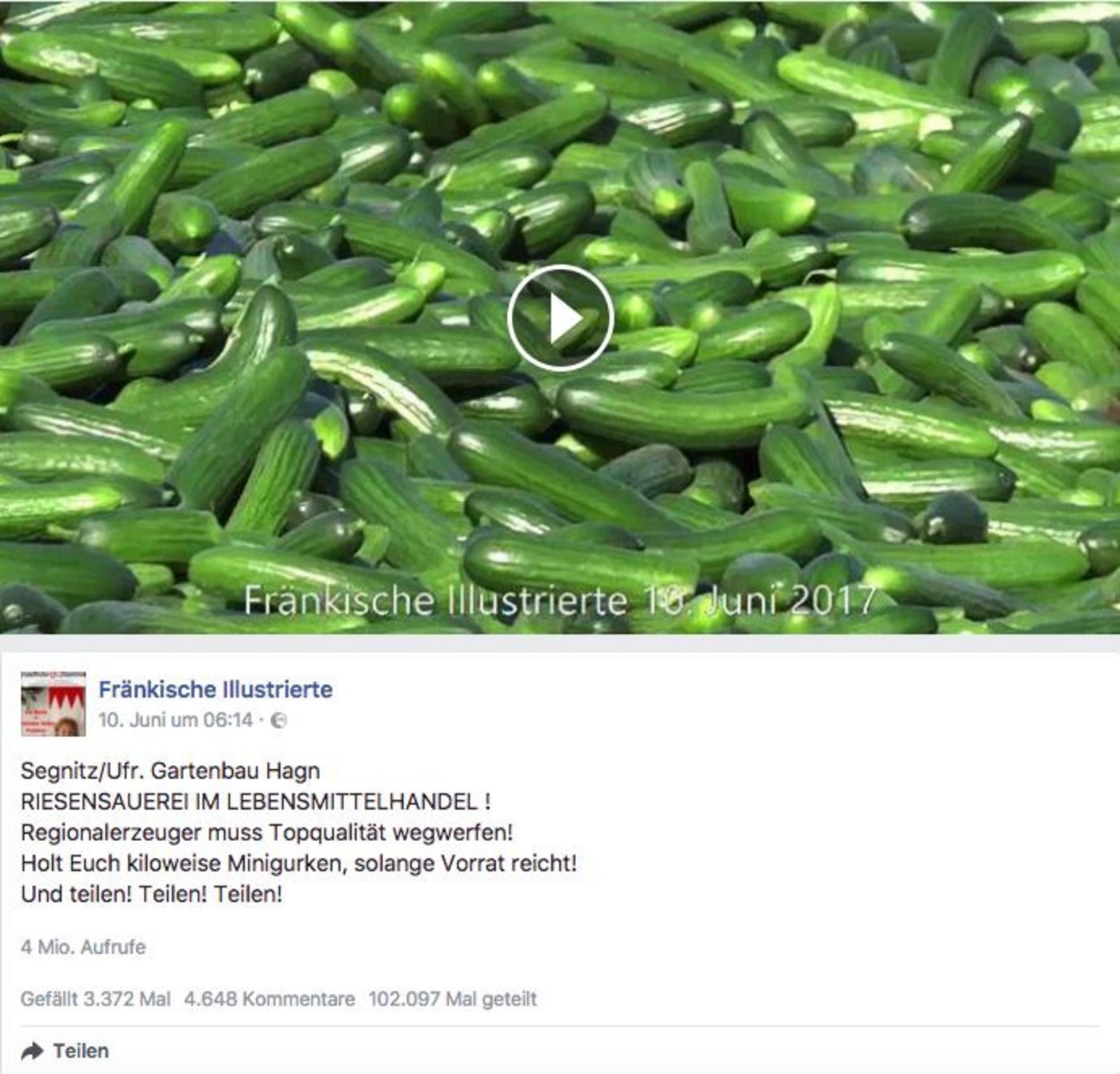 Das Video sorgte in sozialen Netzwerken für extremes Aufsehen. (Screenshot Facebook)