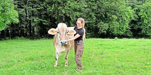 Während Céline Bienz sich früher das Melken nicht zutraute und lieber im Gemüse arbeitete, gehören heute die Arbeiten rund um das Milchvieh zu ihren Hauptaufgaben auf dem Betrieb.       