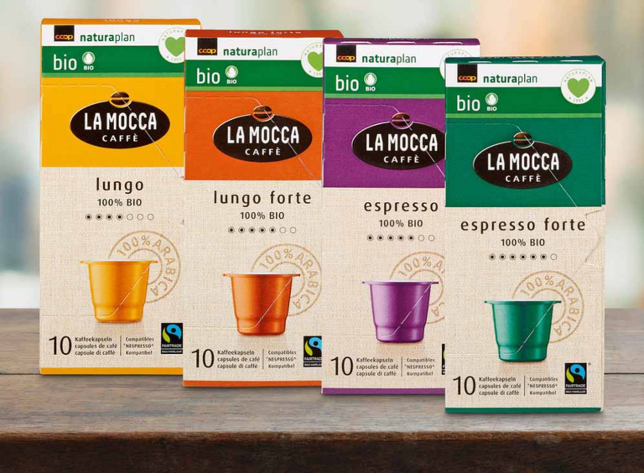 Die neuen Kaffekapseln in Bio-Qualität von Coop. (Bild Coop)