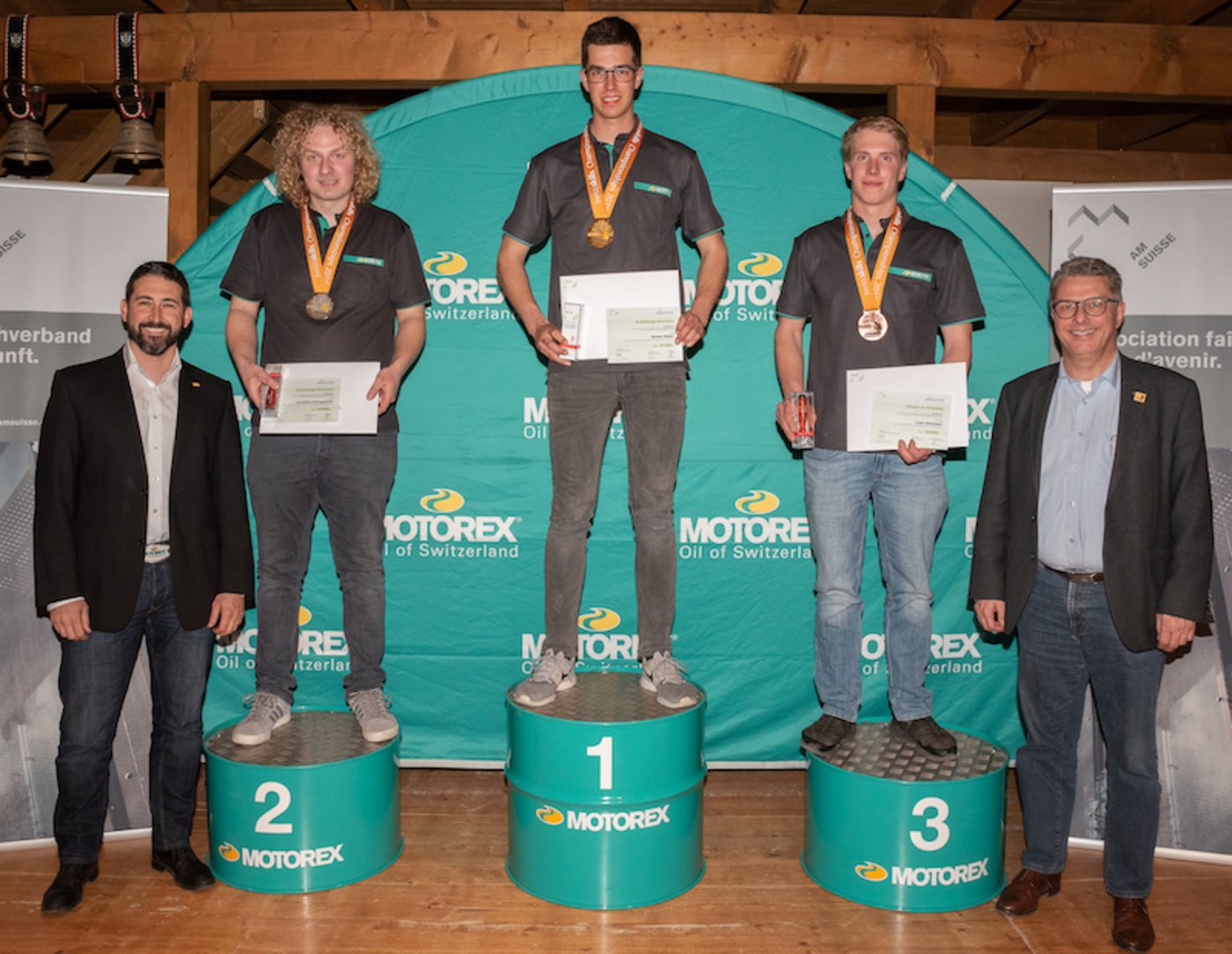 Die drei Gewinner Sandro Weber, Jeremias Heimgartner und Luan Gäumann. 