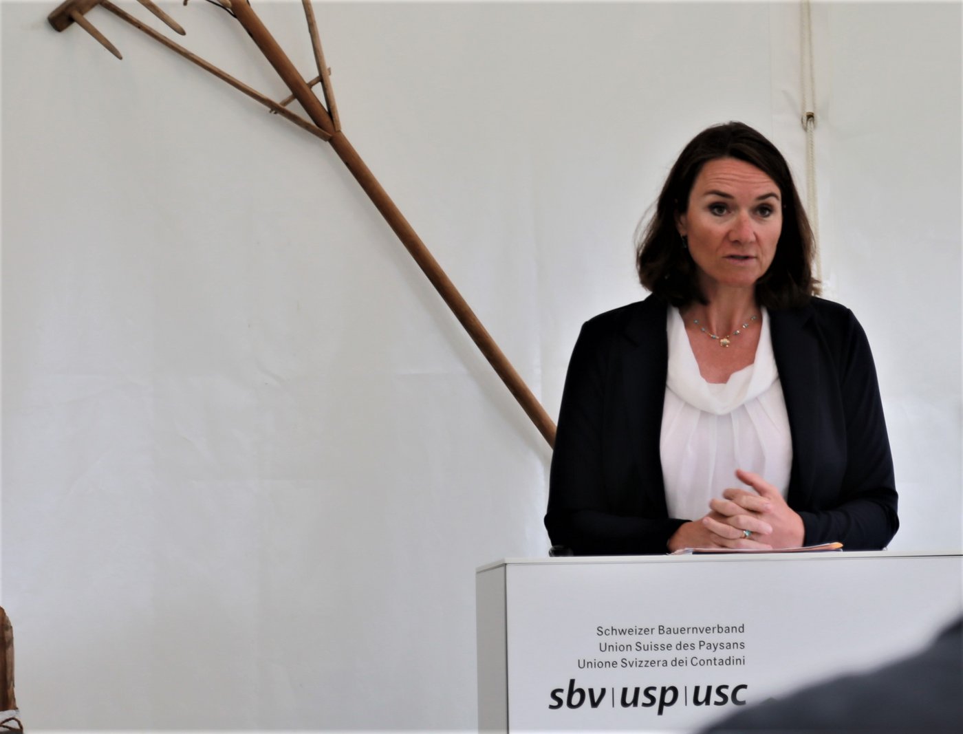 Die Waadtländer Nationalrätin Sophie Michaud Gigon steht für die Direktvermarktung ein. (Bild lid/Jeanine Ly)