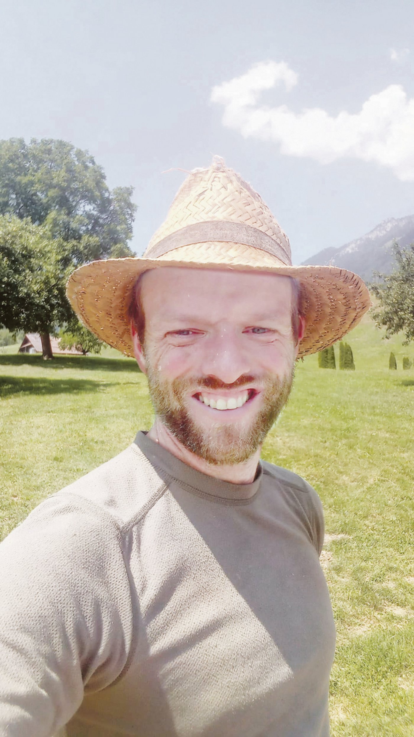 Familie: Simon Niederberger, Obwaldner Bauern.(Bild Selfie)