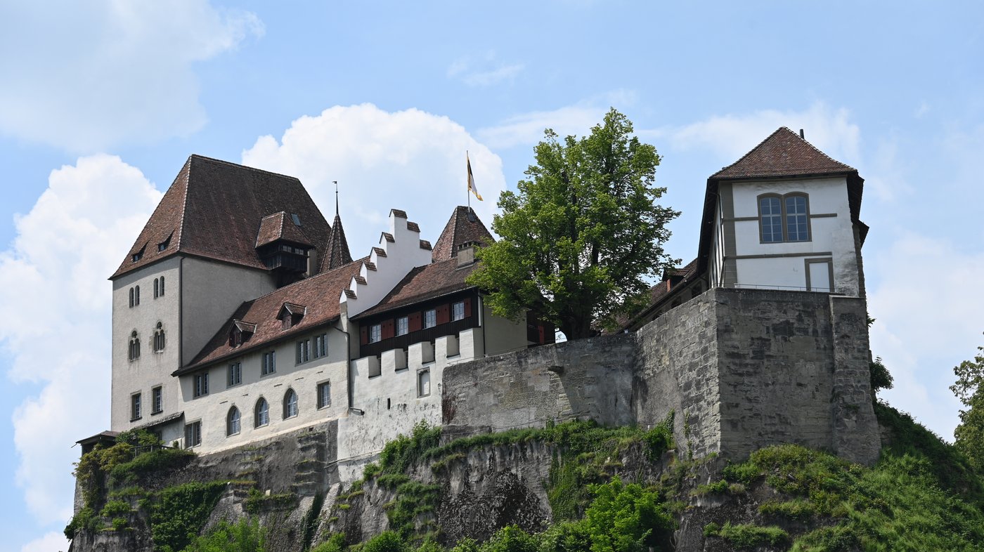 Imposant thront das Schloss Burgdorf über den Köpfen der Wildkräuter-Spazierenden. 