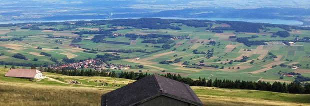 Blick aus der Höhe auf Berner Kulturland. (Symbolbild ji)