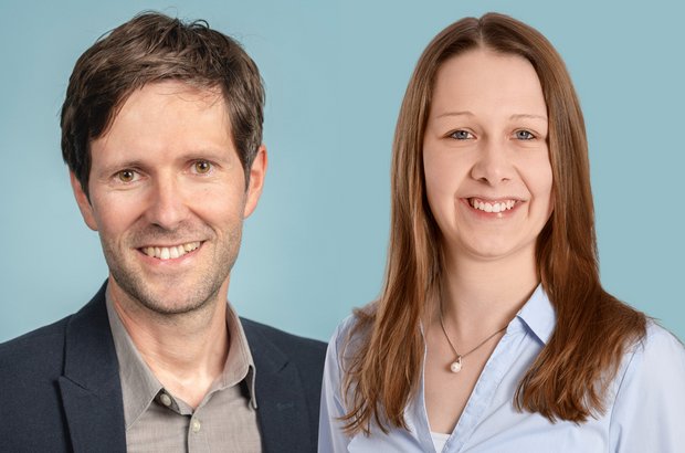 Soll man den Fleischkonsum halbieren? Kleiner Disput zwischen Kilian Baumann und Jenifer Oswald Sind sich nur in einem Punkt einig: der grüne Nationalrat Kilian Baumann und die JCVP-Politikerin Jenifer Oswald aus dem Toggenburg. (Bilder pd, Montage Sam Rolli/BauZ)