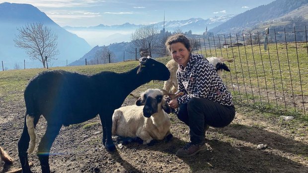 Die Schafe gehören z Die Schafe gehören zu ihrem Alltag. Doch Fabienne Truffer hat sich mit Online-Kursen zu Mondphasen und Zeitorganisation ein berufliches Standbein aufgebaut.