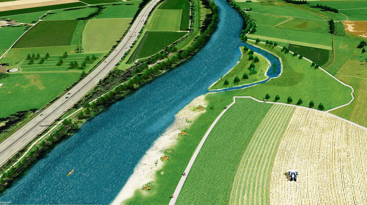 Hier geht es um viel Land: Derzeit laufen die Einspracheverhandlungen zum Projekt «Hochwasserschutz und Renaturierung Reuss».(Bild zVg)