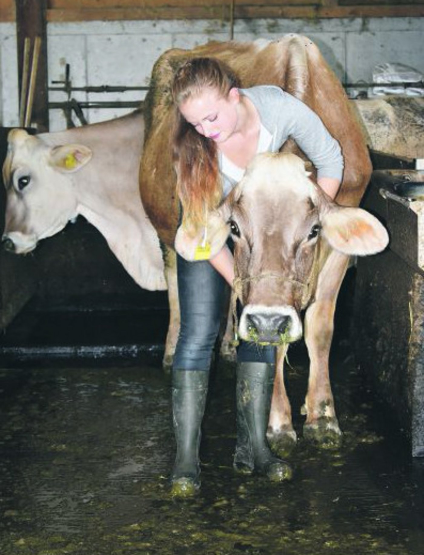 Debora Rossi in ihrem Element: Die 19-Jährige hat in ihrer Ausbildung zur Landwirtin die Liebe zur Arbeit mit Tieren für sich entdeckt. 