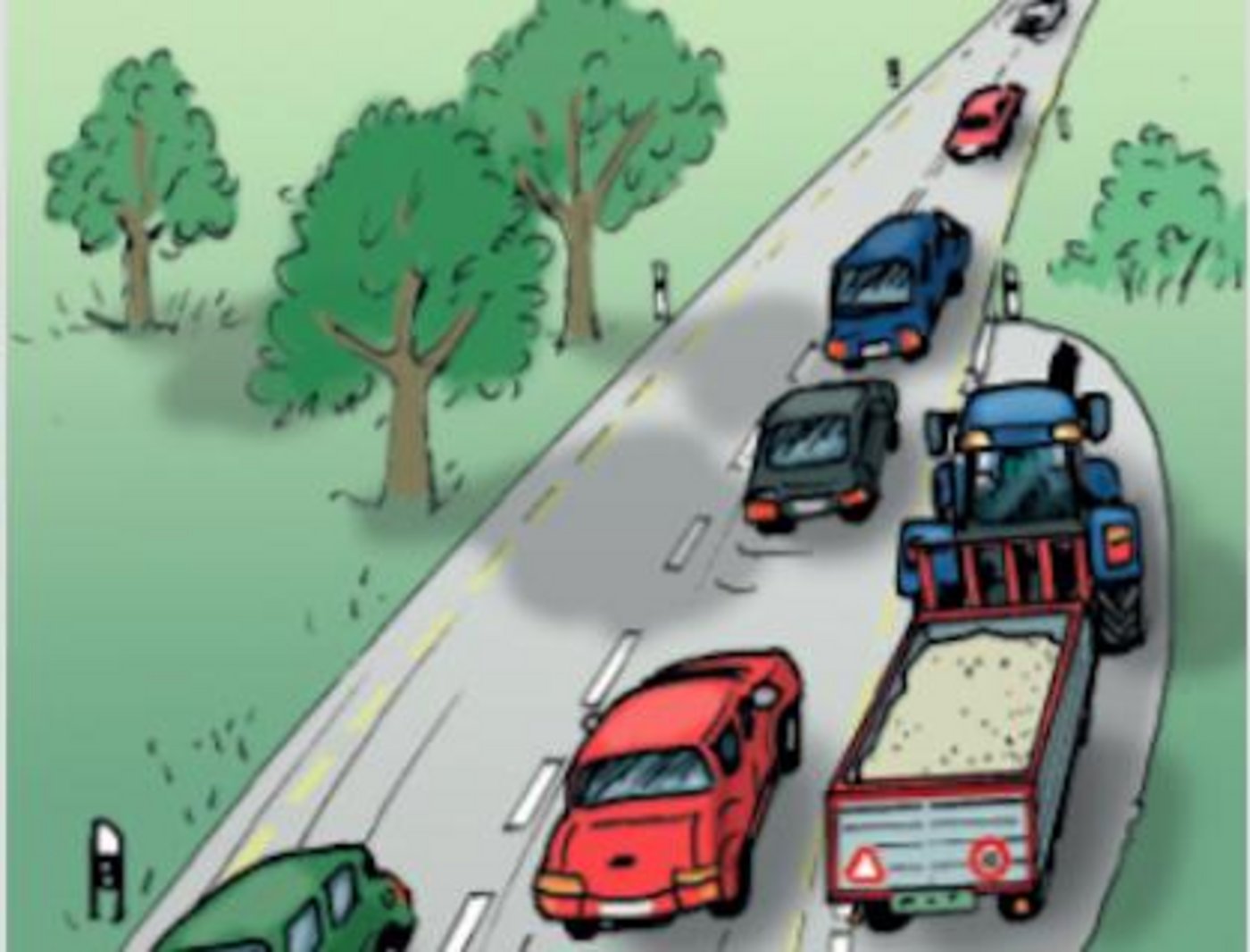 Traktoren werden oft als Verkehrshindernis wahrgenommen. (Grafik BUL)